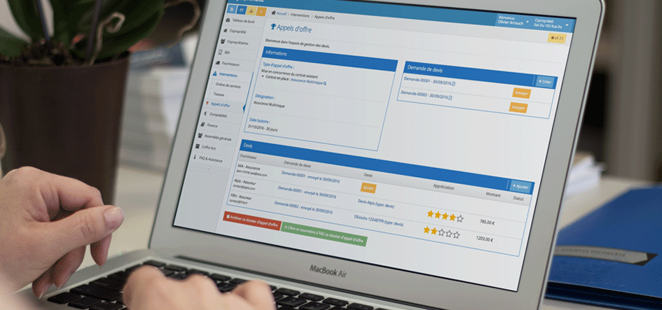 appèlle d'offre copropriétè